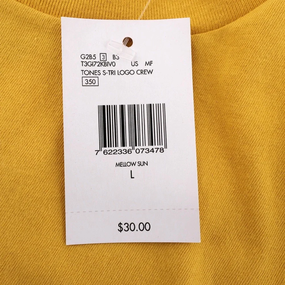 NEW GUESS Los Angeles Graphic Logo Crewneck T-Shirt Mellow Sun Yellow Mens Large - Picture 7 of 11